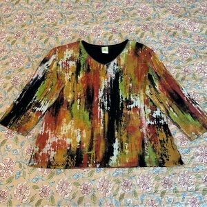 Jess & Jane Abstract Art-to-Wear Pattern Women’s Blouse